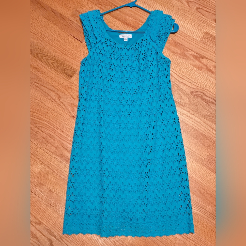 Dress Barn Blue Midi Sundress with Square Neck